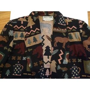 Women's Eagle River Traders Size 12 Multicolor Rustic Lodge Tapestry Blazer
